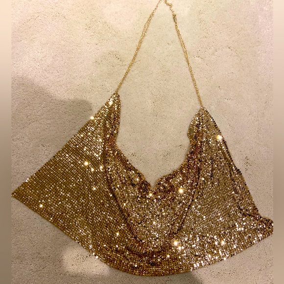 Gold Bib Style Necklace - Picture 1 of 2